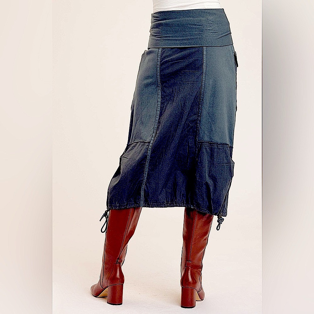 BLACK XCVI MARCONI CARGO SKIRT FOLD OVER WAISTBAND - Picture 2 of 5